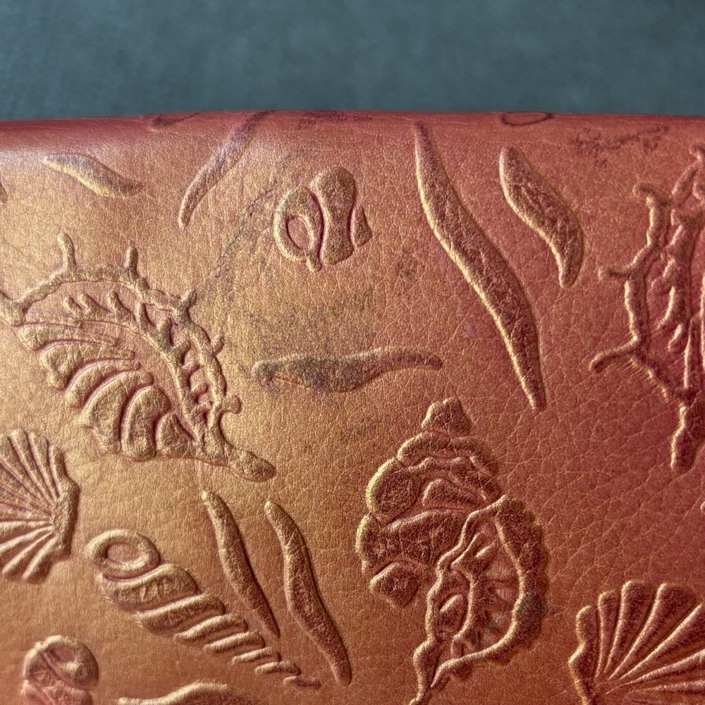 Elegant Coral Embossed Clutch - Picture 7 of 17